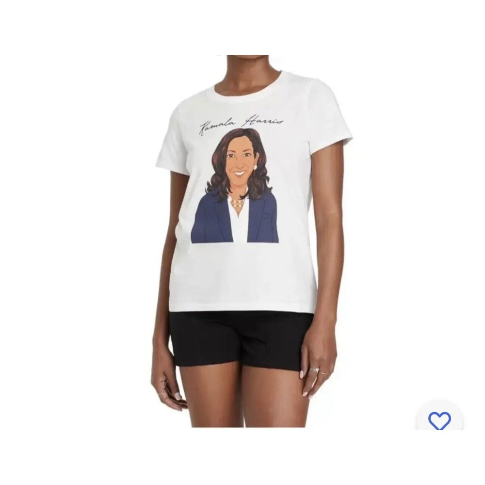 Rebel Girls Women Kamala Harris Short Sleeve Graphic T-Shirt - White XS
